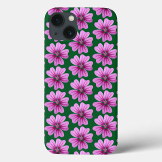 Schattige roze bloemen iPhone 13 hoesje