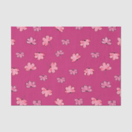 Schattige roze bloemenweefselpapier tissuepapier