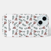 Schattige roze bloemmotief naam Case-Mate iPhone case (Achterkant (horizontaal))
