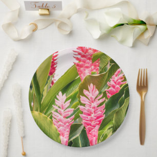 Schattige roze bloempapier borden papieren bordje