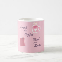Schattige Roze Boekliefhebber Koffiekop Koffiemok