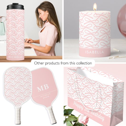 Schattige roze boog aangepaste naam all-over print schort