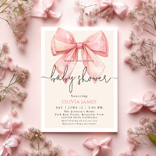 Schattige roze boog meisje Baby shower Kaart