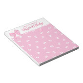 Schattige Roze Boog Patroon Van Het Bureaublad Van Notitieblok (Schuin)