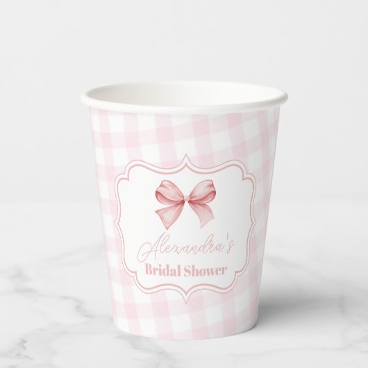 Schattige roze boog Vrijgezellenfeest Papieren Bekers (Achterkant)