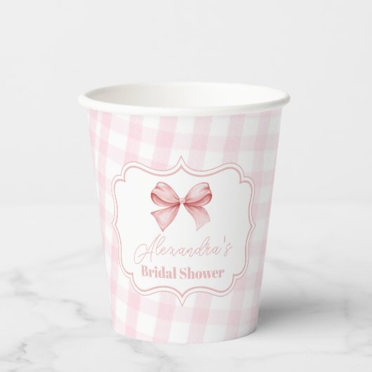 Schattige roze boog Vrijgezellenfeest Papieren Bekers (Voorkant)