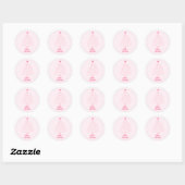 Schattige Roze Boom Modern Vrolijk Kerstfeest Ronde Sticker (Vel)