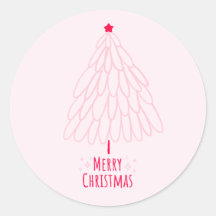 Schattige Roze Boom Modern Vrolijk Kerstfeest