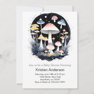 Schattige Roze Bos Magic Mushroom Meisje Baby show Kaart