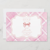 Schattige Roze Bow Vrijgezellenfeest Kaart (Voorkant)