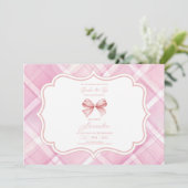 Schattige Roze Bow Vrijgezellenfeest Kaart (Staand voorkant)