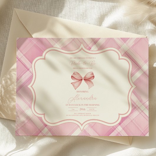 Schattige Roze Bow Vrijgezellenfeest Kaart