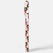 Schattige Roze & Bruin Uilenpatroon Kies Kleur Case-Mate iPhone Case (Achterkant / Links)