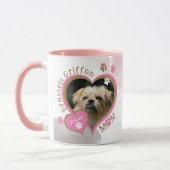 Schattige Roze Brussels Griffon Hond Moeder Foto e Mok (Links)