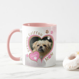 Schattige Roze Brussels Griffon Hond Moeder Foto e Mok