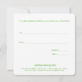 Schattige roze cadeaubon (Achterkant)