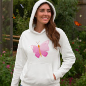 Schattige Roze Cartoon Vlinder Hoodie