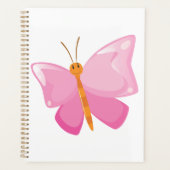 Schattige Roze Cartoon Vlinder Planner (Voorkant)