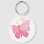 Schattige Roze Cartoon Vlinder Sleutelhanger (Voorkant)