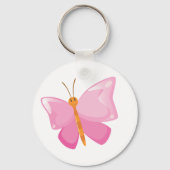 Schattige Roze Cartoon Vlinder Sleutelhanger (Achterkant)