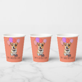 Schattige Roze Corgi Verjaardag Cup  Papieren Bekers