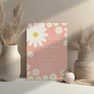 Schattige Roze Daisy Floral Baby in Bloom Shower Kaart