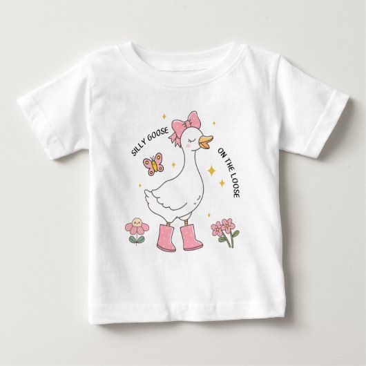 Schattige Roze Dwaze Gans Op De Loop (Voorkant)
