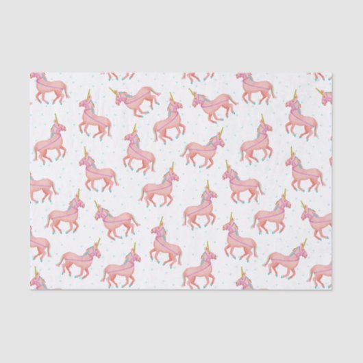 Schattige Roze Eenhoorn Baby shower Pattern Tissuepapier (Voorkant)