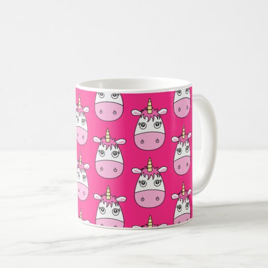 Schattige Roze Eenhoorn Mok (Voorkant rechts)