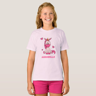 Schattige Roze Eenhoorn Verjaardags Meisje Outfit  T-shirt