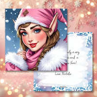 Schattige Roze Elf | Gefeliciteerd Kerstmis Gepers