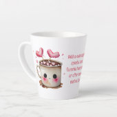 Schattige Roze en Cream Waterverf Hot Cacao Liefde Latte Mok (Linkerhoek)