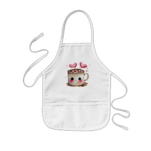 Schattige Roze en Cream Waterverf Hot Cacao Mok Kinder Schort
