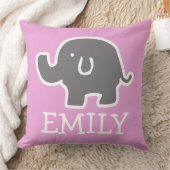 Schattige roze en grijs olifant aangepaste Kinder  Kussen (Deken)