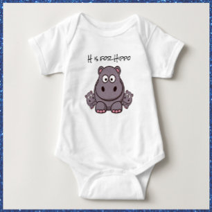 Schattige roze en grijze Baby Hippo Romper