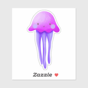 Schattige Roze en Paarse Kwallen Sticker