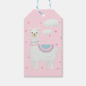 Schattige Roze en Turquoise Llama Cadeau Labels Cadeaulabel (Voorkant)