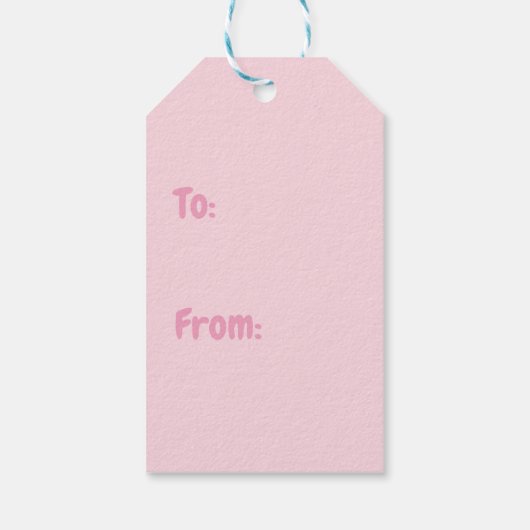 Schattige Roze en Turquoise Llama Cadeau Labels Cadeaulabel (Achterkant)