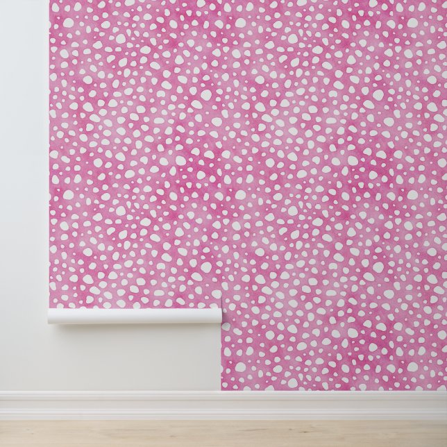 Schattige Roze en Wit Cheetah Pattern Behang (Applicatie)