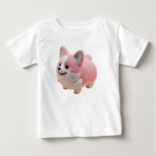Schattige Roze en Witte Kawaii Corgi 3D Karakter