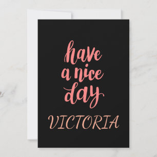 Schattige Roze Fijne Dag Typografie Cadeau Bedankkaart