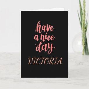 Schattige Roze Fijne Dag Typografie Cadeau Kaart