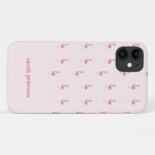 Schattige roze flamingo aangepaste naam roze Case-Mate iPhone case (Achterkant (horizontaal))
