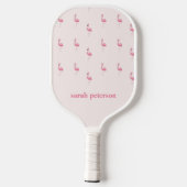 Schattige roze flamingo aangepaste naam roze pickleball paddle (Achterkant)