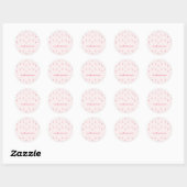 Schattige roze flamingo aangepaste naam roze ronde sticker (Vel)