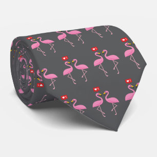 Schattige Roze Flamingo Als Hart Stropdas
