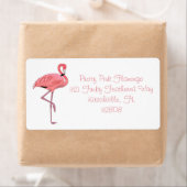 Schattige Roze Flamingo Etiket (Insitu)