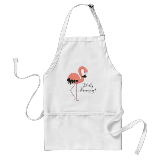 Schattige Roze Flamingo Grappige Script Volledig V Standaard Schort (Voorkant)