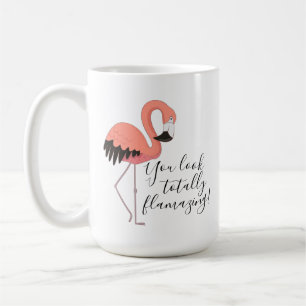 Schattige Roze Flamingo Grappige Volledig Vlammend Koffiemok