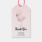 Schattige roze flamingo illustratie party dank u cadeaulabel (Voorkant)